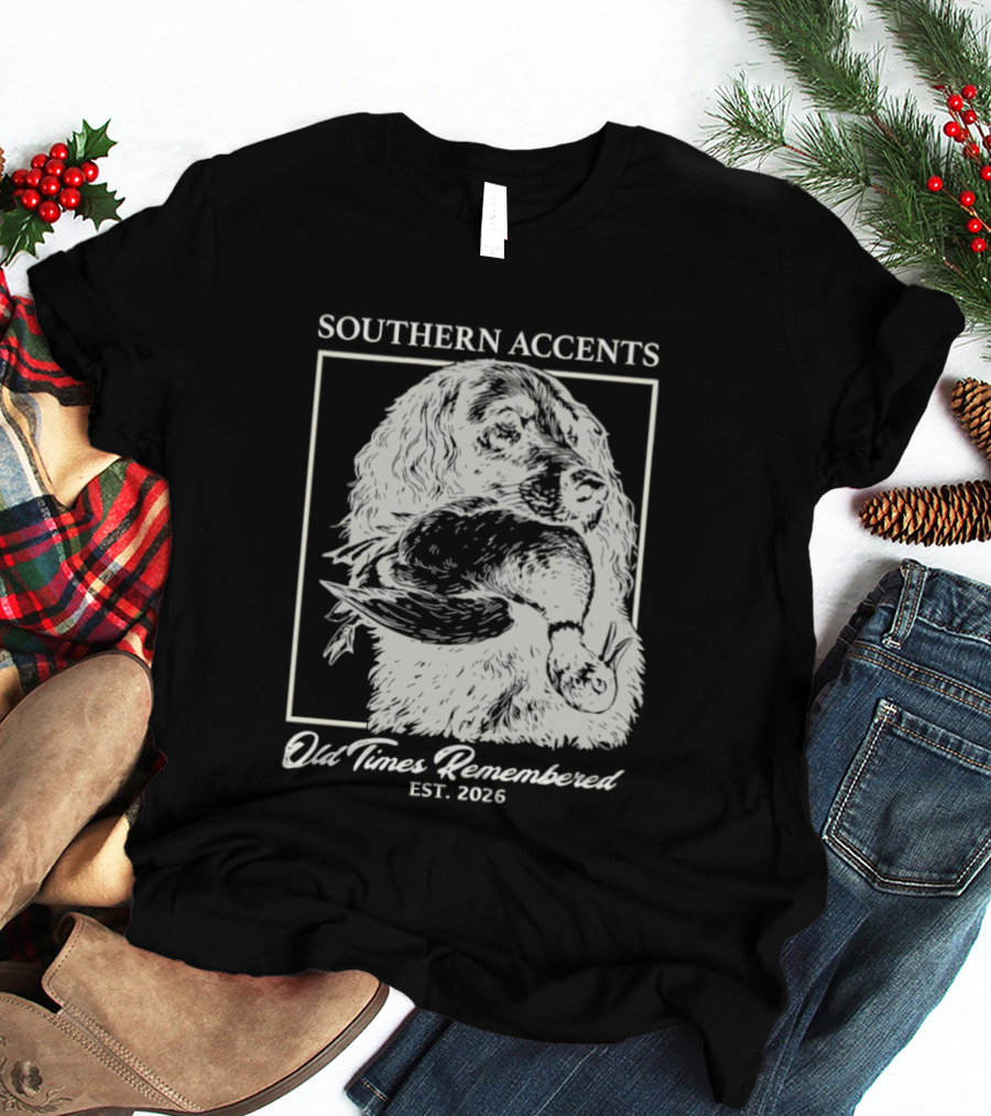 Southern Accents Old Times Remembered EST 2026 Vintage Style Bird Motif T-Shirt