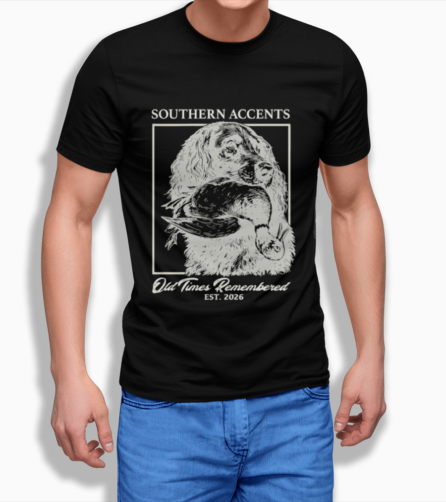 Southern Accents Old Times Remembered EST 2026 Vintage Style Bird Motif T-Shirt