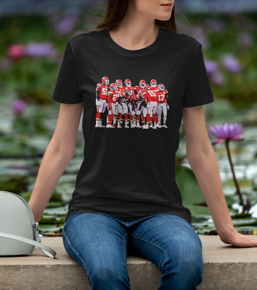 Kansas City Chiefs Players Huddle Team Spirit NFL Football T-Shirt