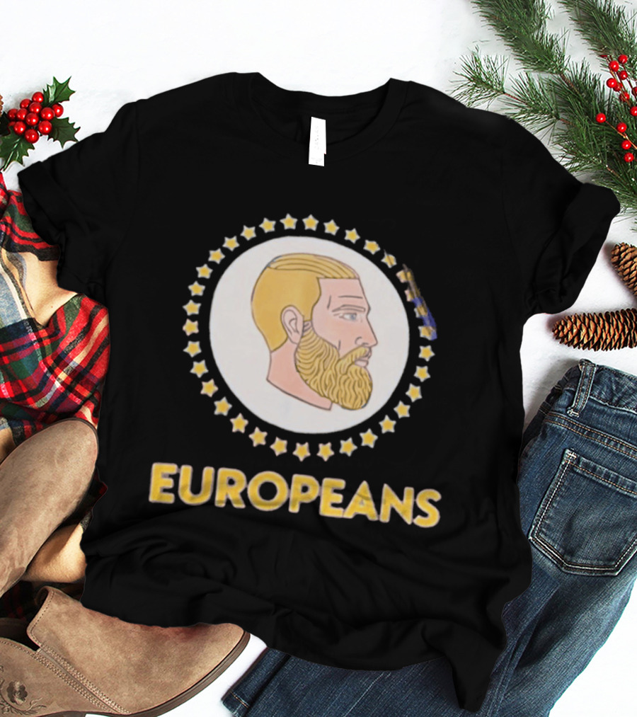 Yes Chad Europeans Stars Circle Beard T-Shirt
