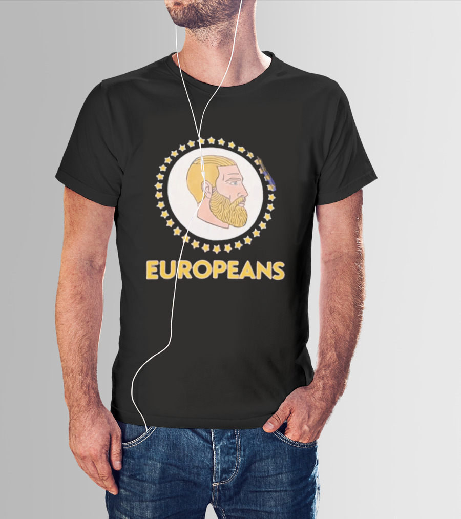 Yes Chad Europeans Stars Circle Beard T-Shirt