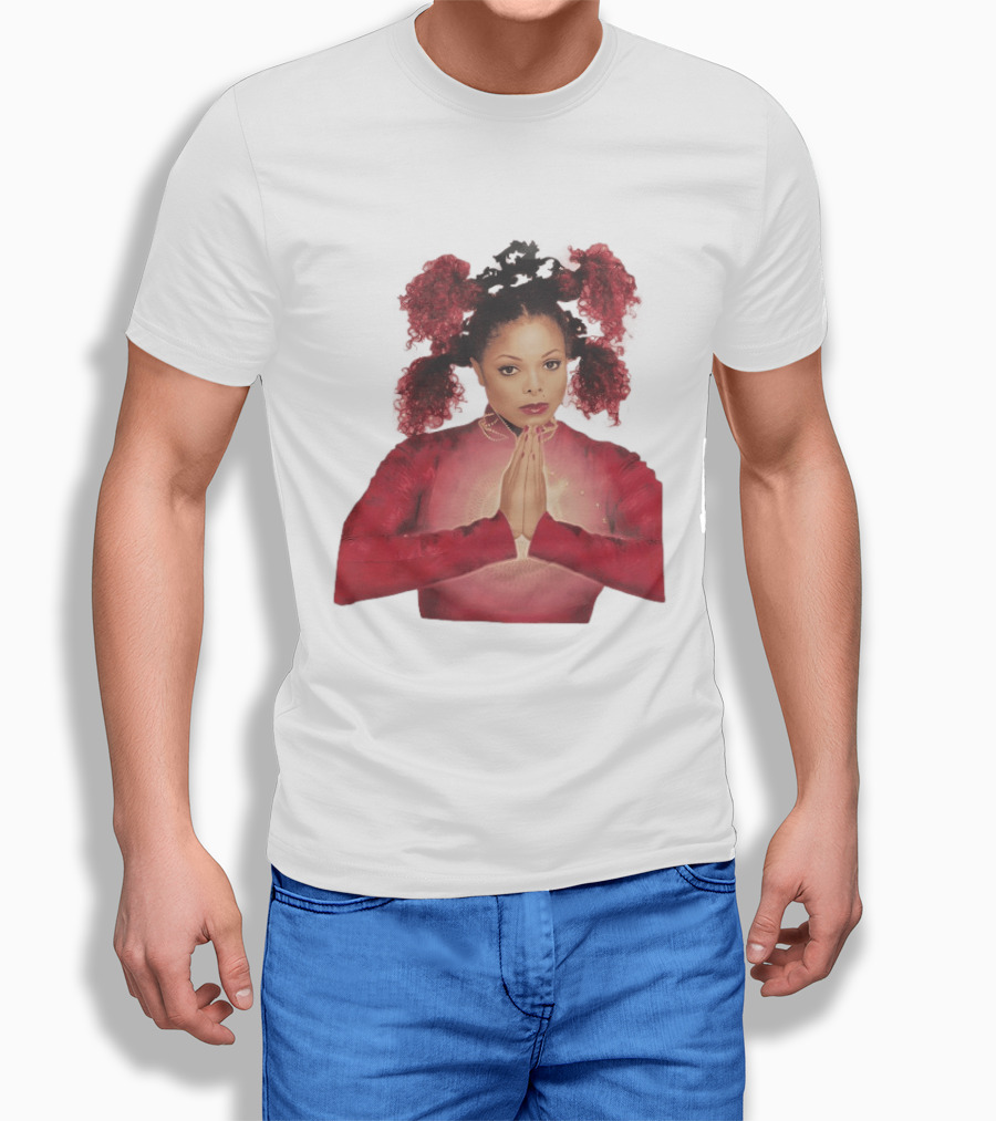 1999 Janet Jackson Velvet Rope Tour Red Outfit Praying Hands T-Shirt