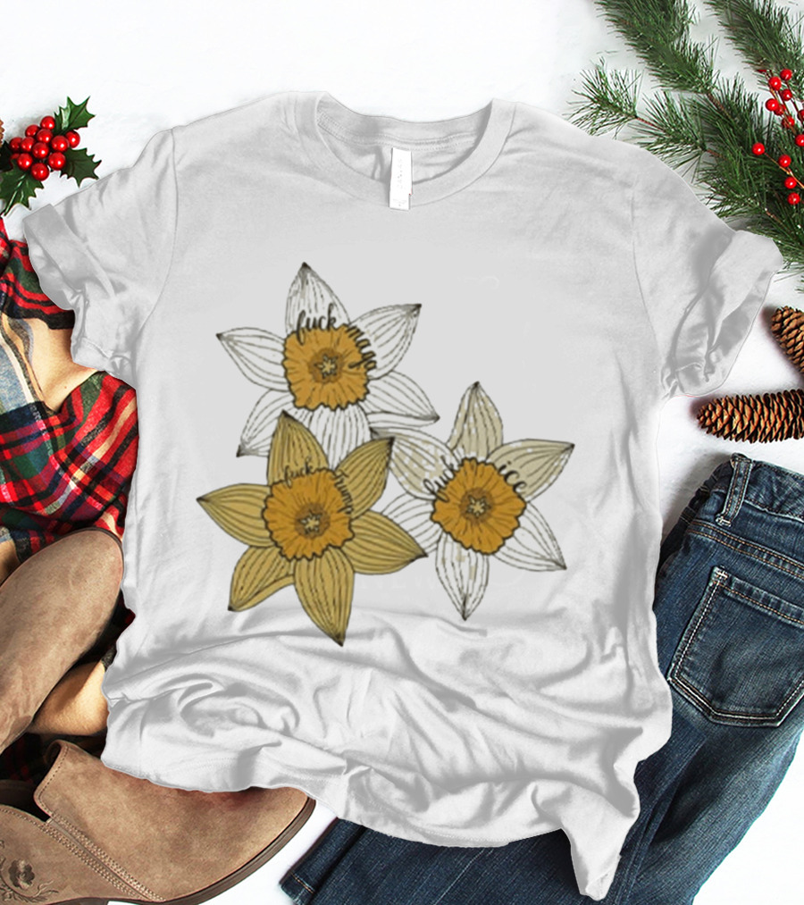 Fuck MAGA Trump ICE Yellow Daffodil Trio T-Shirt