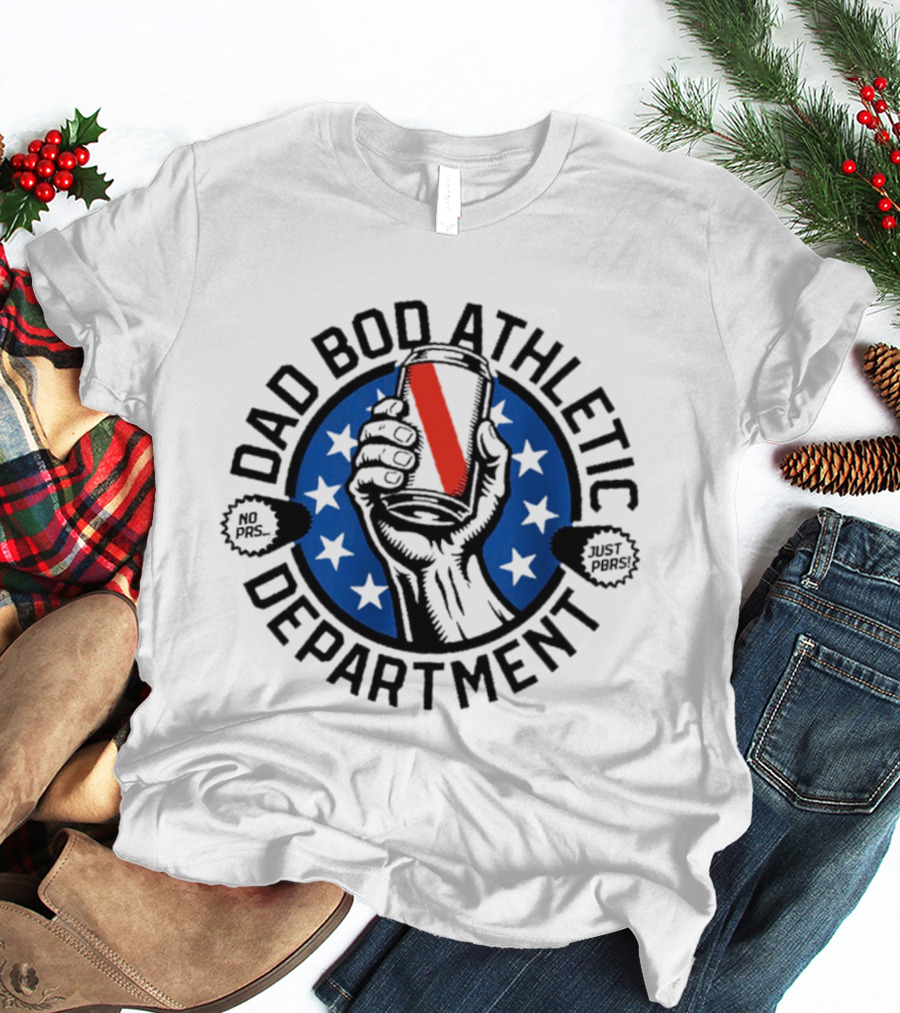 Dad Bod Athletic Department No Pass Just Punt Beer Can Stars T-Shirt