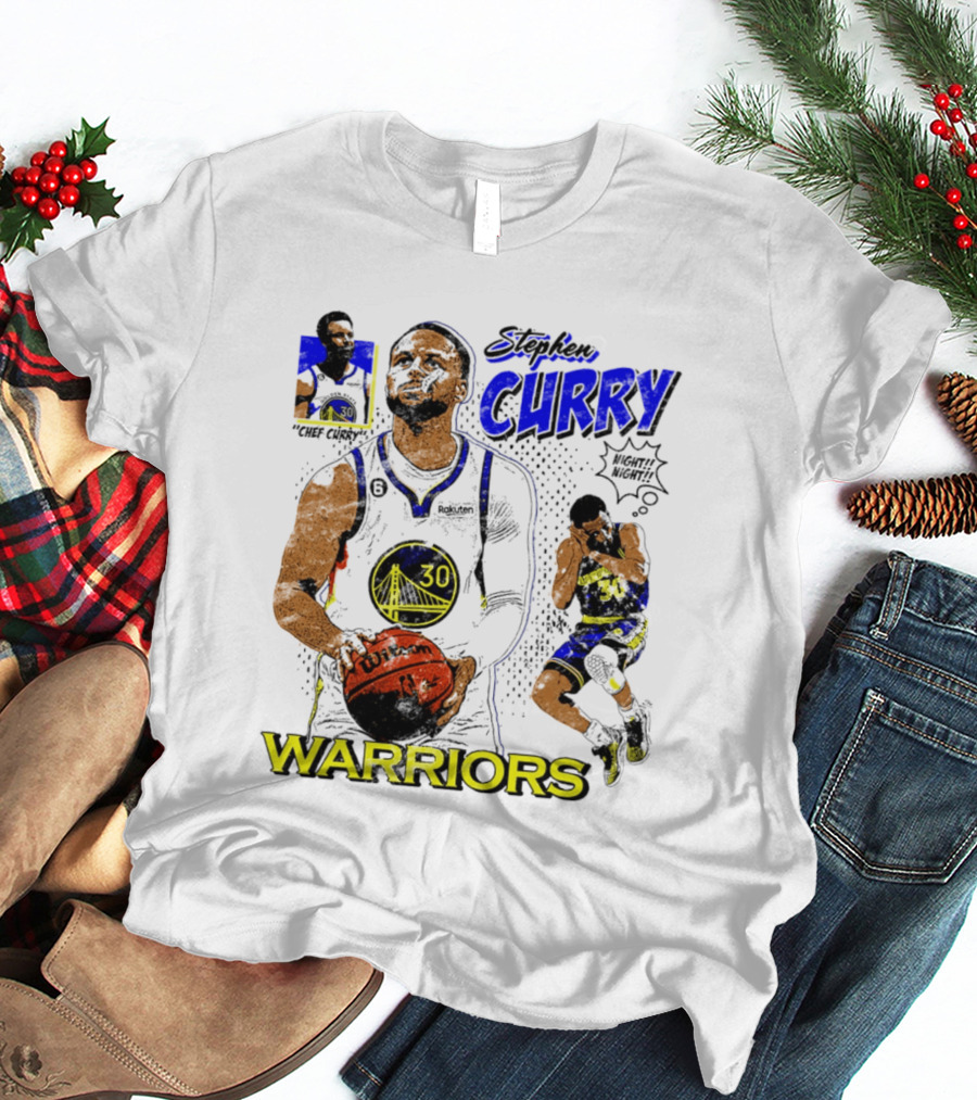 Stephen Curry Golden State Warriors Comic Style Basketball T-Shirt
