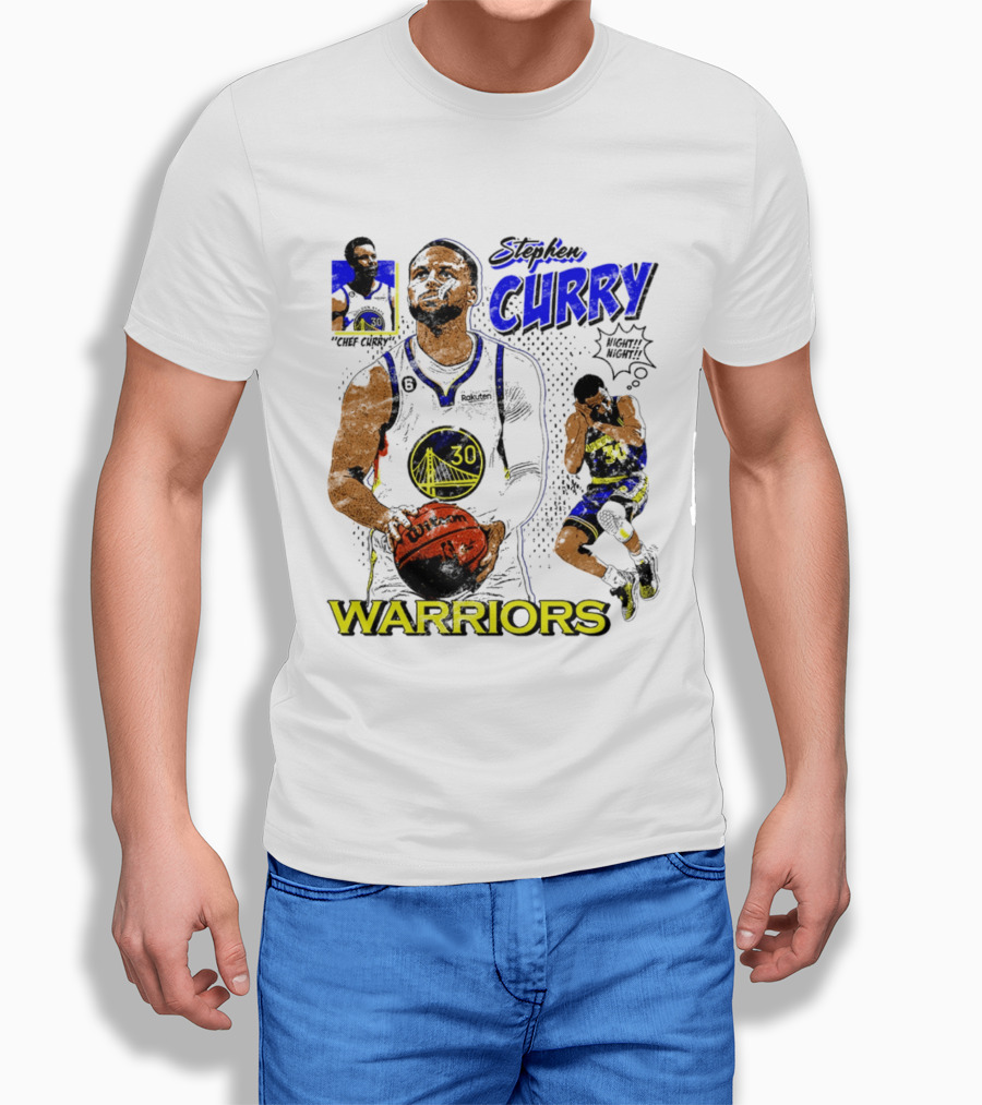 Stephen Curry Golden State Warriors Comic Style Basketball T-Shirt