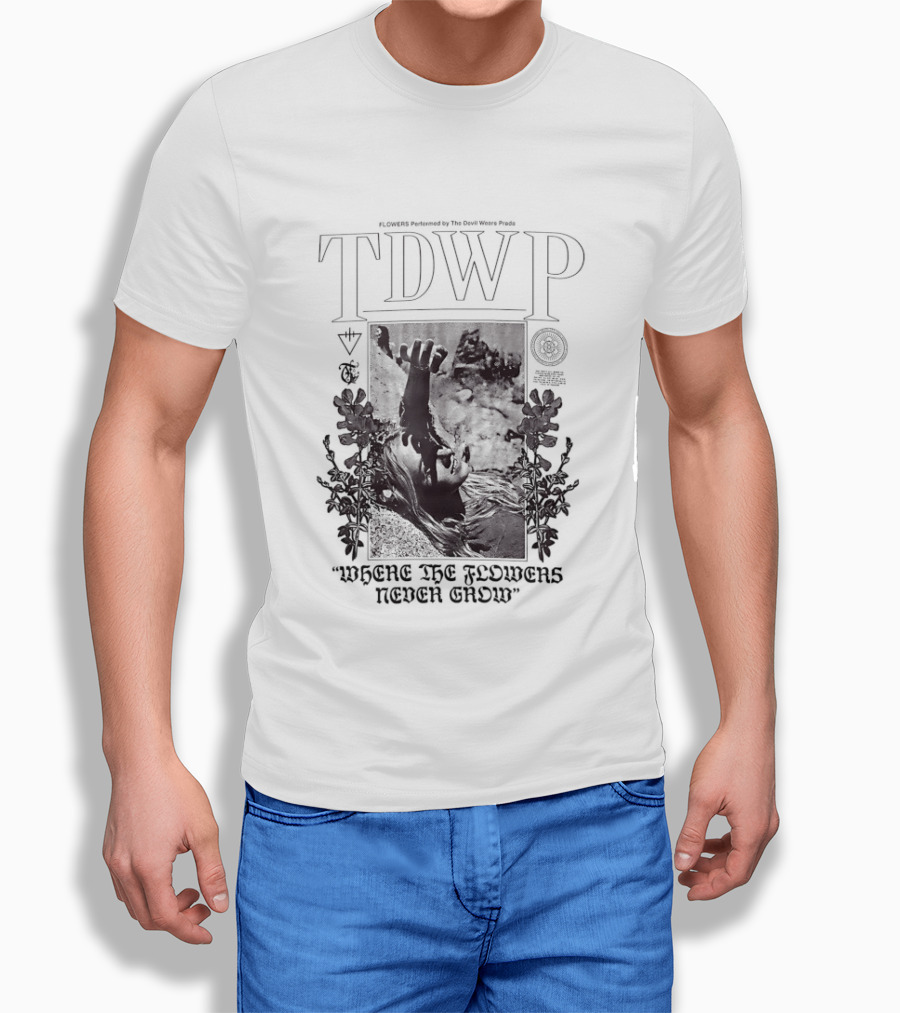 TDWP Where The Flowers Never Grow Black Floral T-Shirt