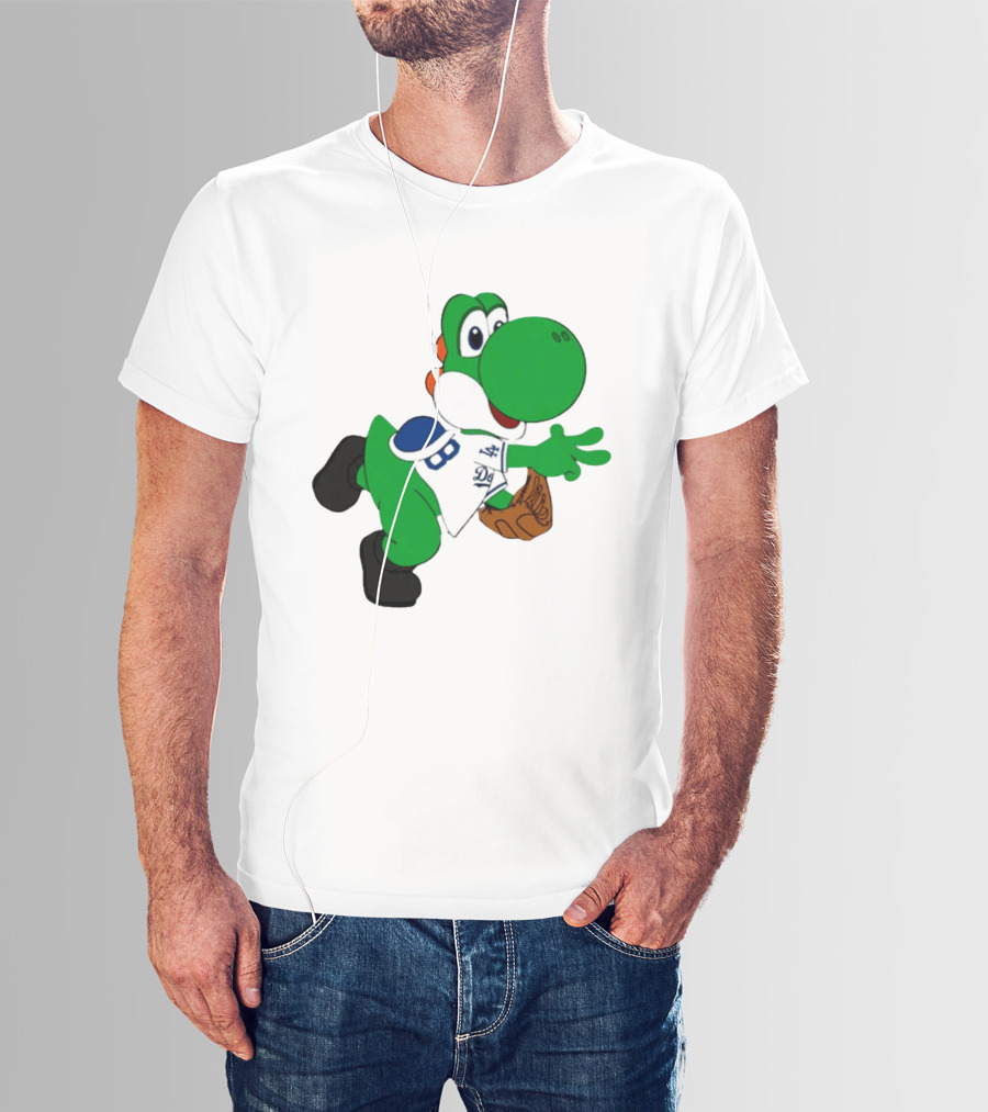 Los Angeles Dodgers Green Dinosaur Cartoon Character Toddler Staple T-Shirt