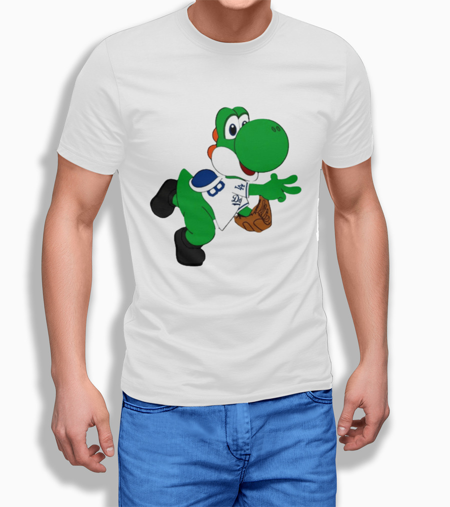 Los Angeles Dodgers Green Dinosaur Cartoon Character Toddler Staple T-Shirt