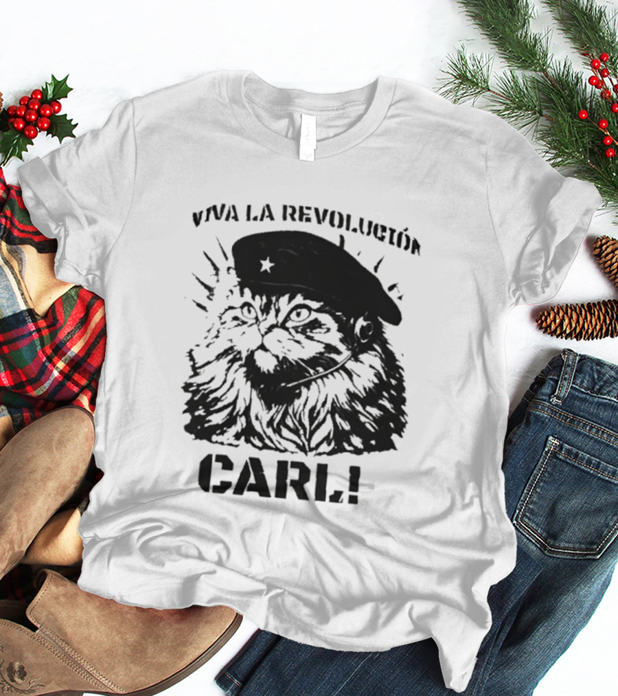 Viva La Revolucion Carl Cat With Beret T-Shirt