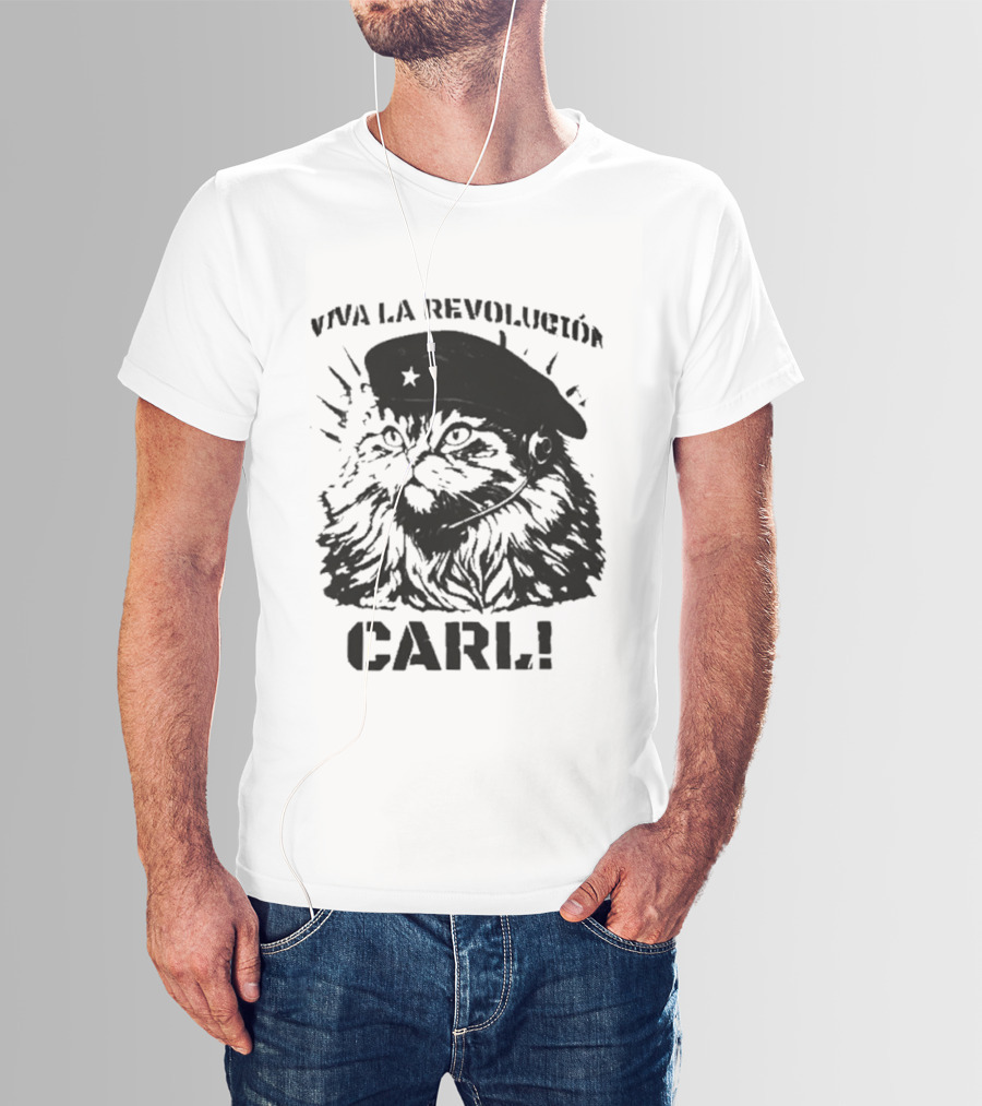 Viva La Revolucion Carl Cat With Beret T-Shirt