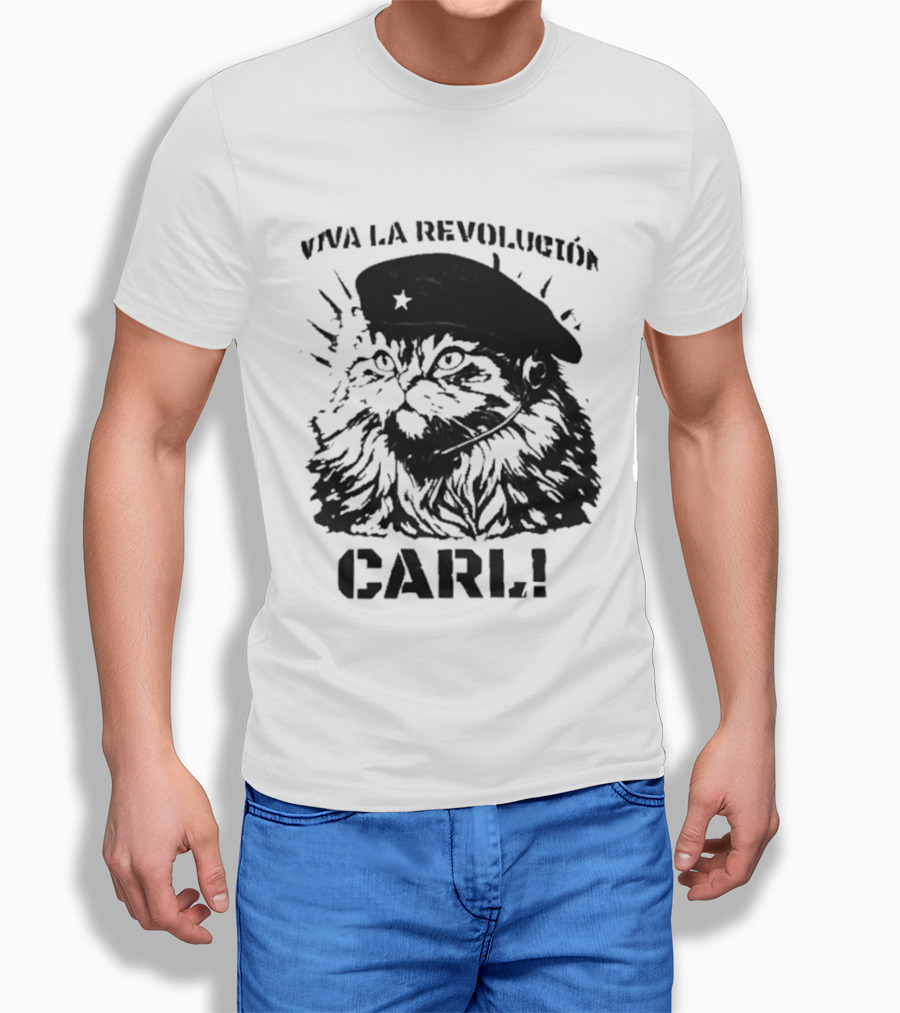 Viva La Revolucion Carl Cat With Beret T-Shirt