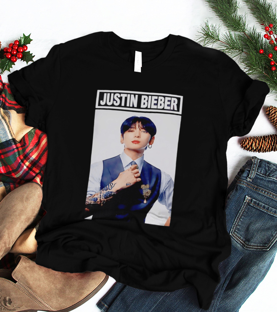Justin Bieber Jungkook Wearing Suit Tattoo T-Shirt