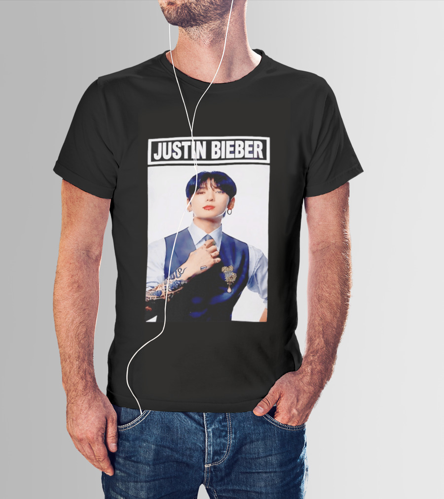 Justin Bieber Jungkook Wearing Suit Tattoo T-Shirt