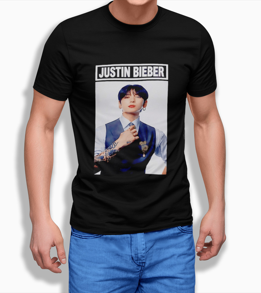 Justin Bieber Jungkook Wearing Suit Tattoo T-Shirt
