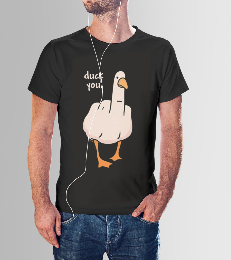 Duck You Middle Finger Duck Cartoon T-Shirt