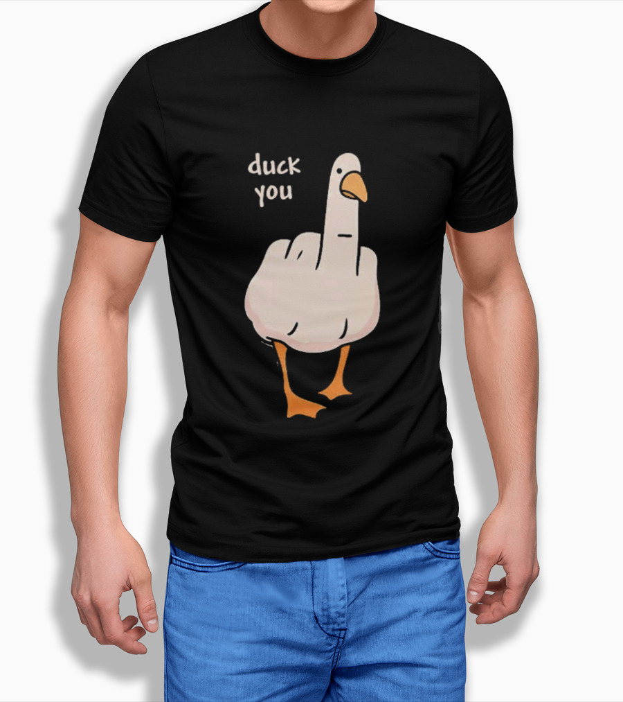 Duck You Middle Finger Duck Cartoon T-Shirt