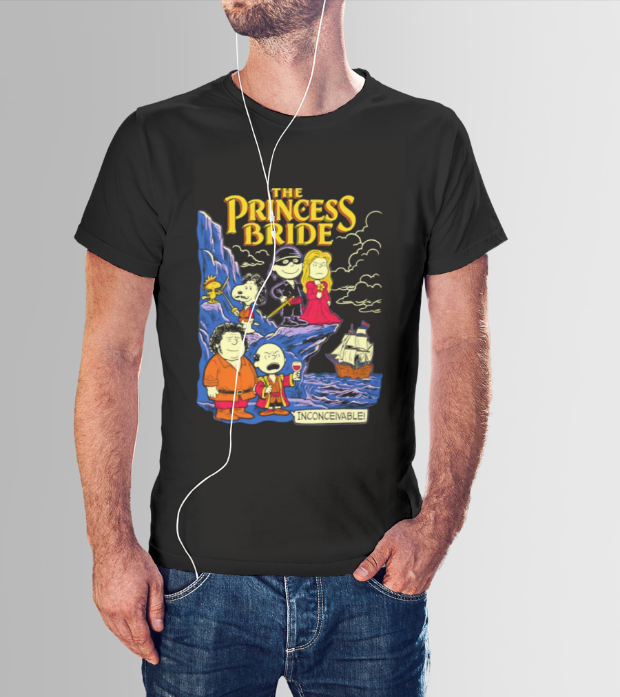 The Princess Bride Peanuts Crossover Featuring Iconic Cartoon Characters T-Shirt