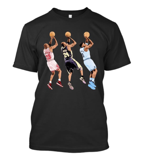 Michael Jordan Kobe Bryant Anthony Edwards Basketball Legends No. 23 No. 24 No. 1 T-Shirt