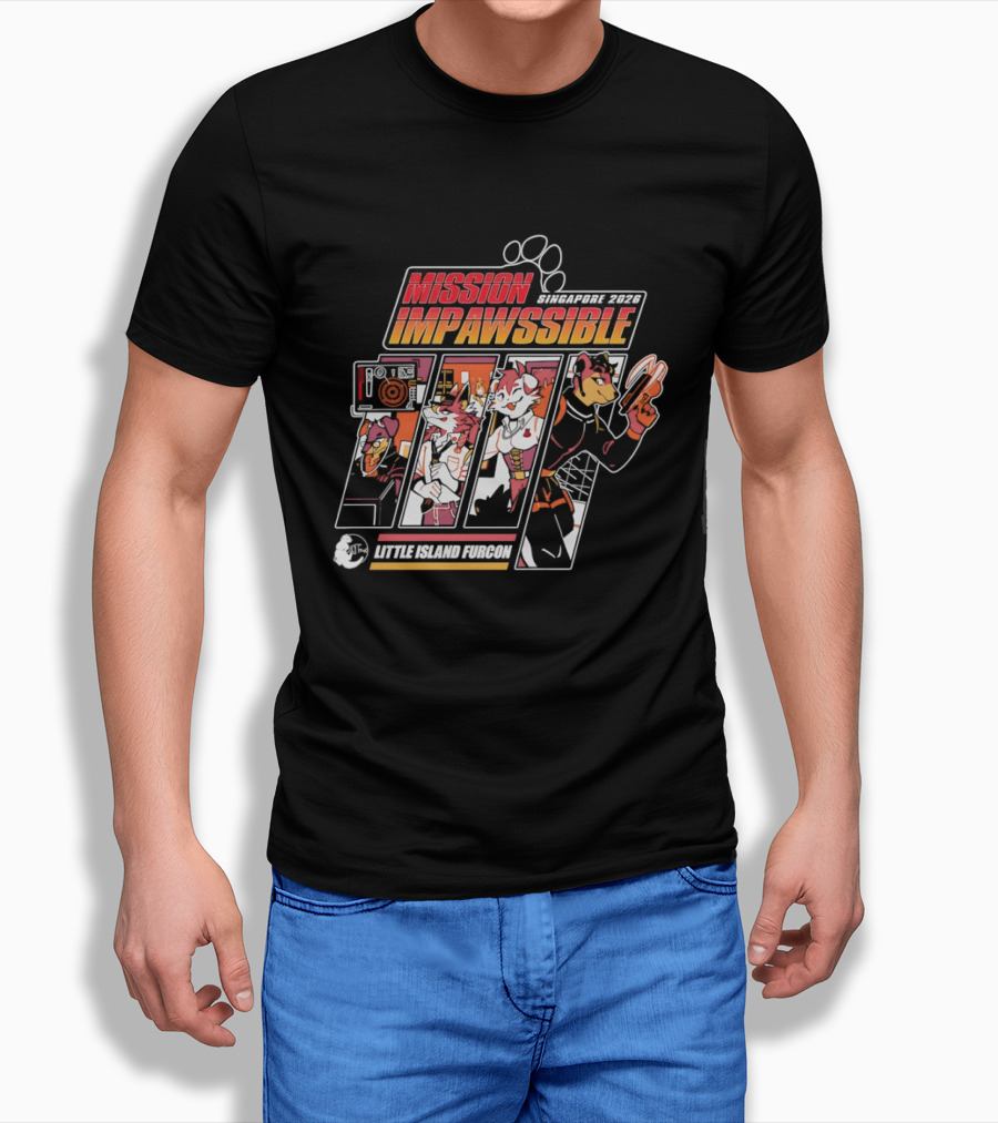 Mission Impawssible Little Island Furcon 2026 Singapore Pawprint Spy T-Shirt