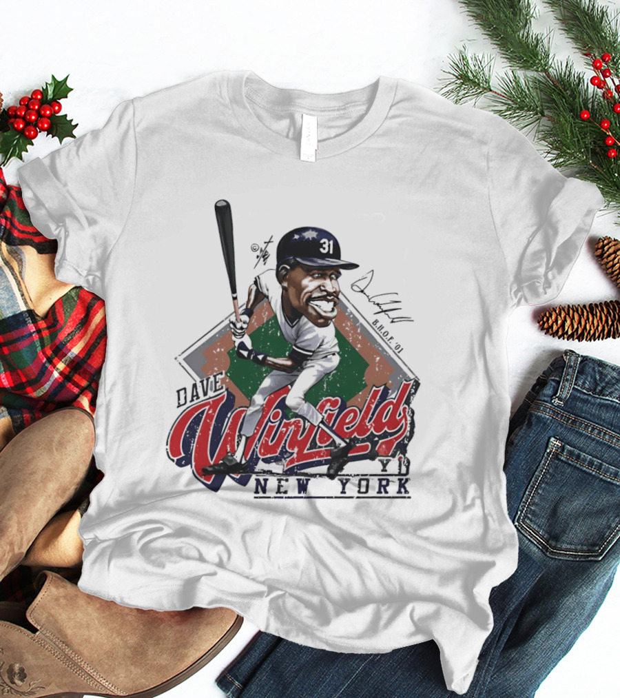 Dave Winfield New York Yankees Major League Baseball Caricature T-Shirt
