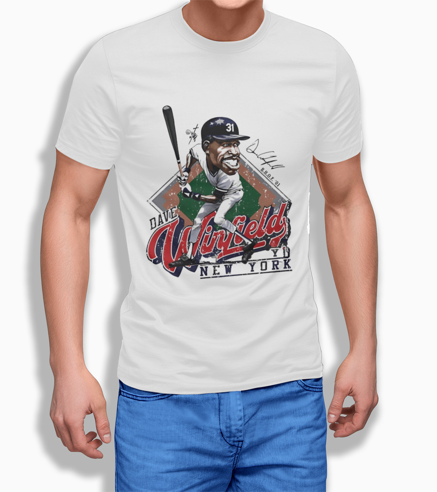 Dave Winfield New York Yankees Major League Baseball Caricature T-Shirt