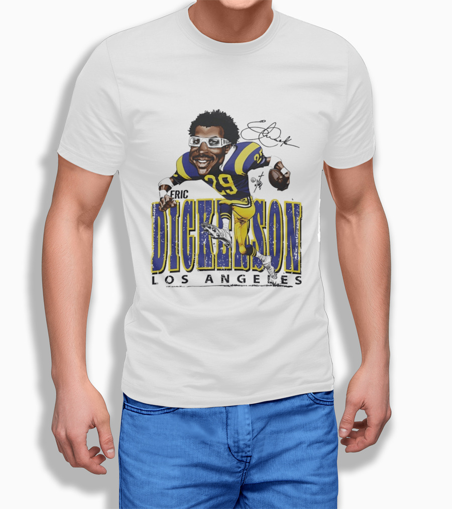 Eric Dickerson Los Angeles Rams Cartoon Running Back T-Shirt