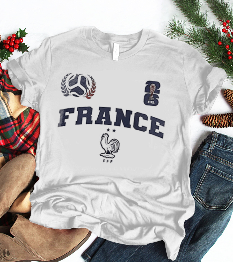 France Soccer Fan Just A Girl Who Loves Soccer Rooster And Trophy T-Shirt