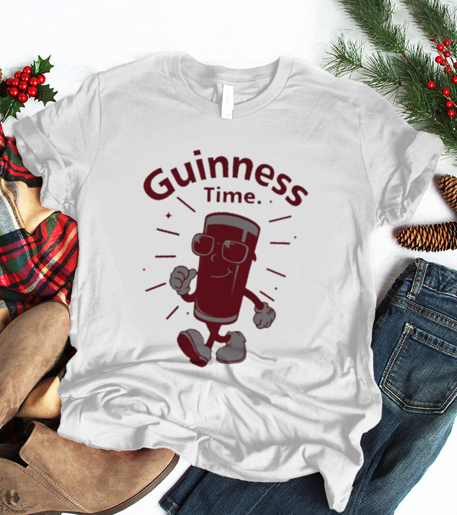 Guinness Time Walking Pint With Sunglasses T-Shirt