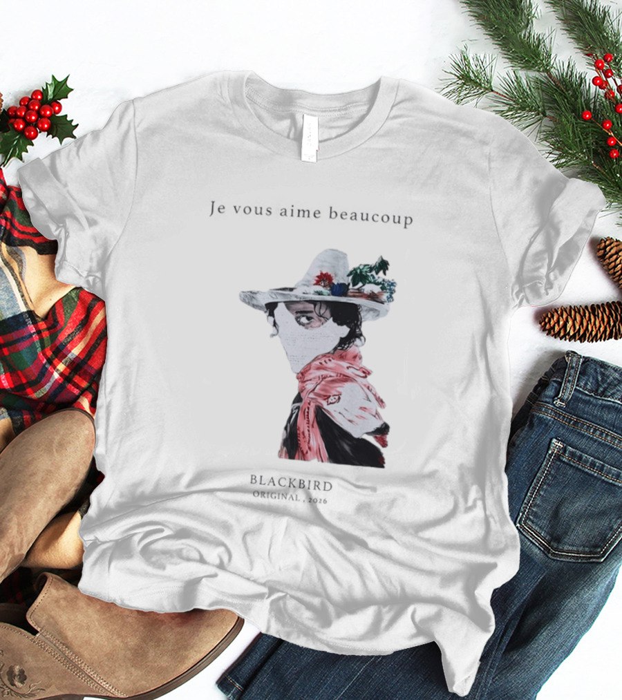 Je Vous Aime Beaucoup Blackbird Original 2026 Hat Mask Flower Scarf T-Shirt