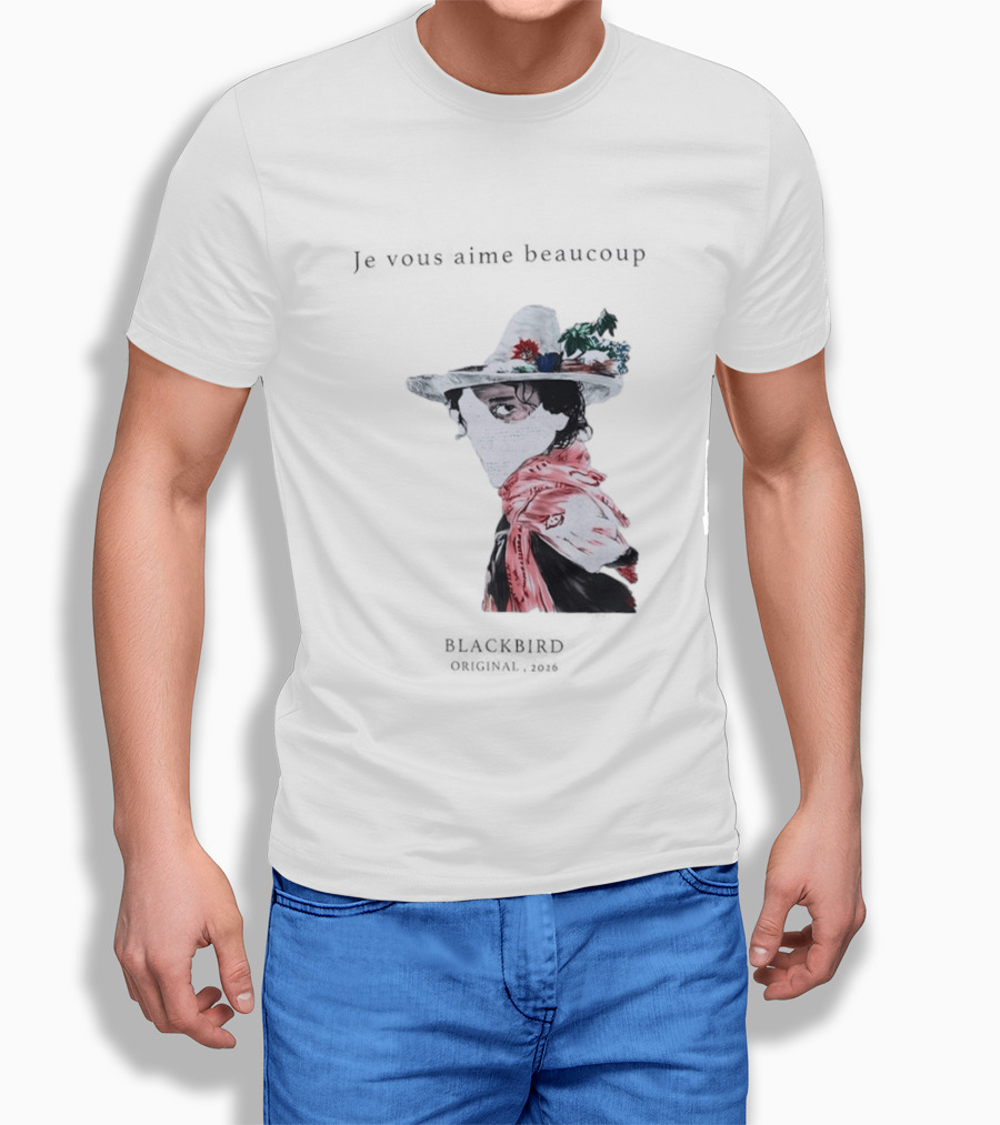 Je Vous Aime Beaucoup Blackbird Original 2026 Hat Mask Flower Scarf T-Shirt