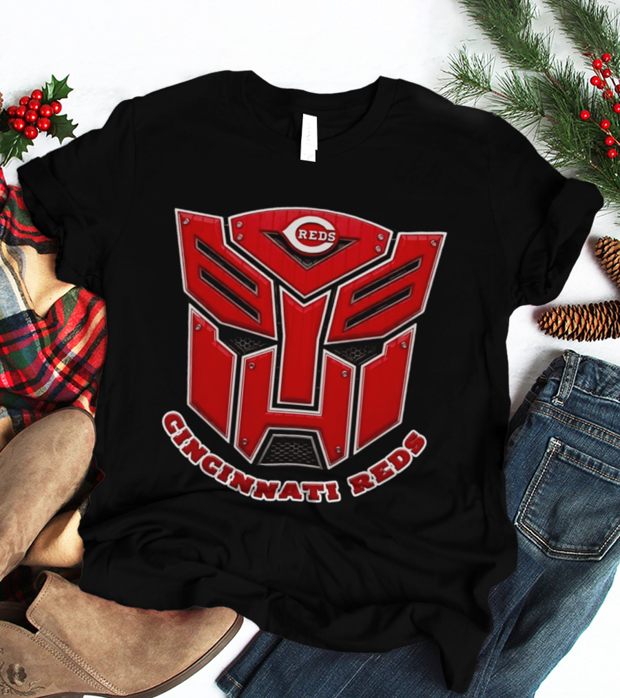 Cincinnati Reds Logo Transformers Symbol Collaboration T-Shirt