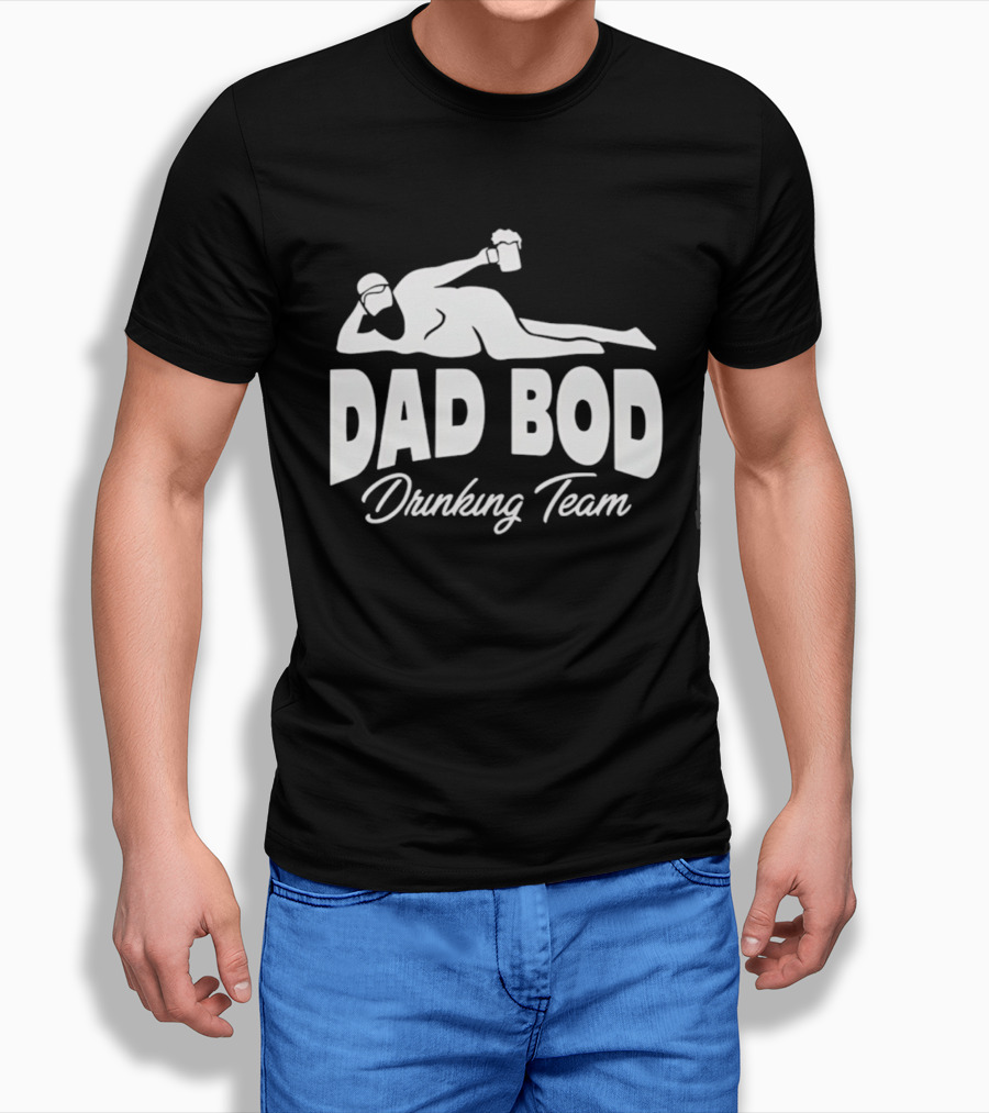 Dad Bod Drinking Team Reclining Figure With Beer T-Shirt