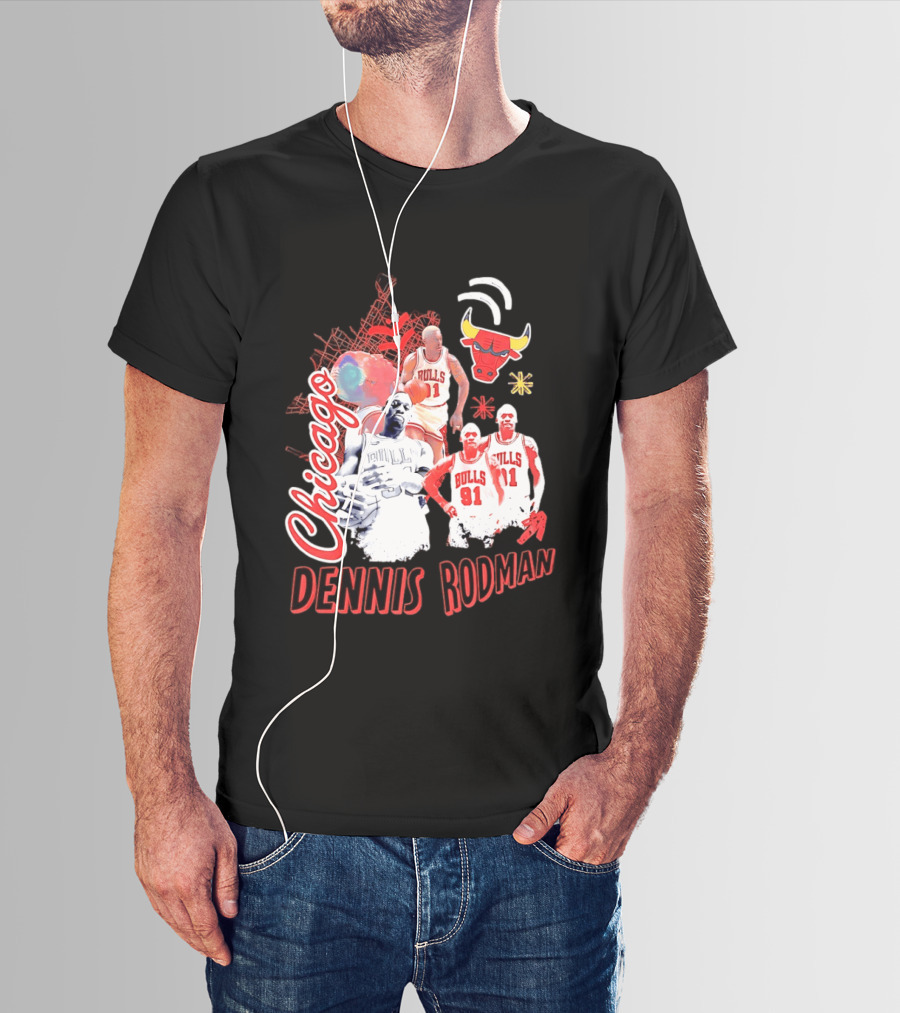 Chicago Bulls Dennis Rodman Vintage Basketball Legend T-Shirt