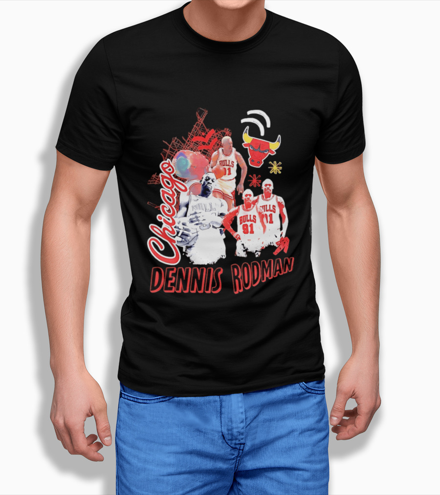 Chicago Bulls Dennis Rodman Vintage Basketball Legend T-Shirt