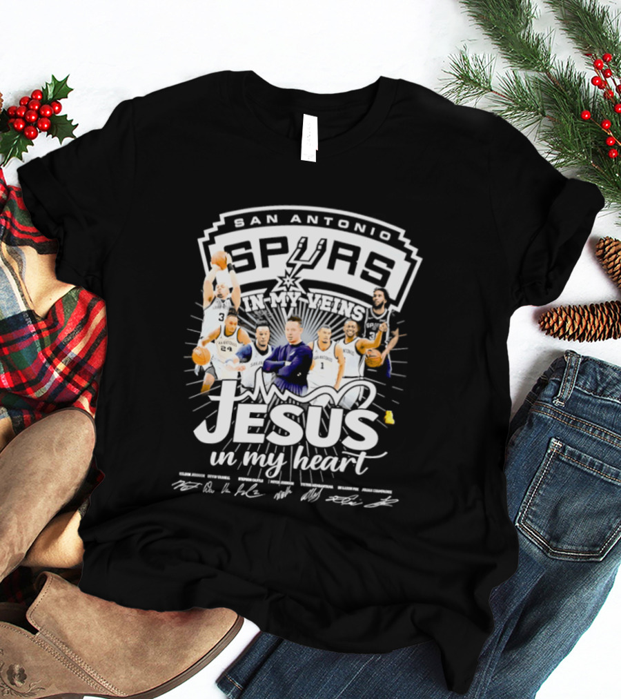 San Antonio Spurs Basketball Passion And Faith With Jesus In My Heart T-Shirt