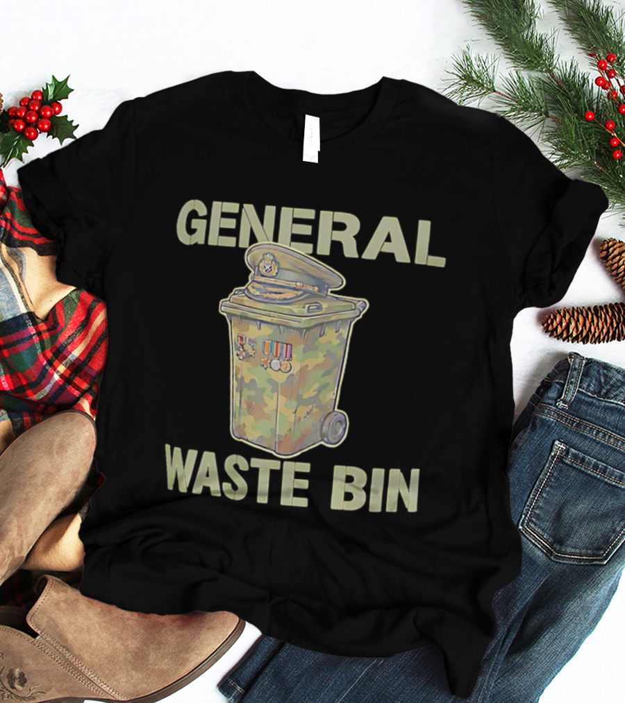 General Waste Bin Camo Trash Hat Medals T-Shirt