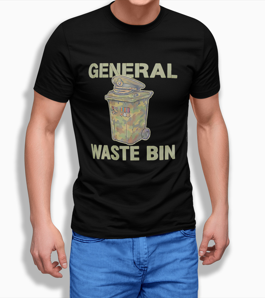 General Waste Bin Camo Trash Hat Medals T-Shirt