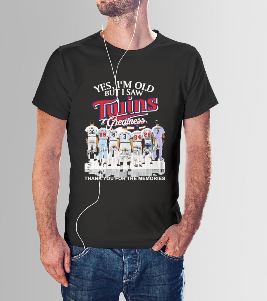 Yes I'm Old But I Saw Twins Greatness Thank You For The Memories T-Shirt