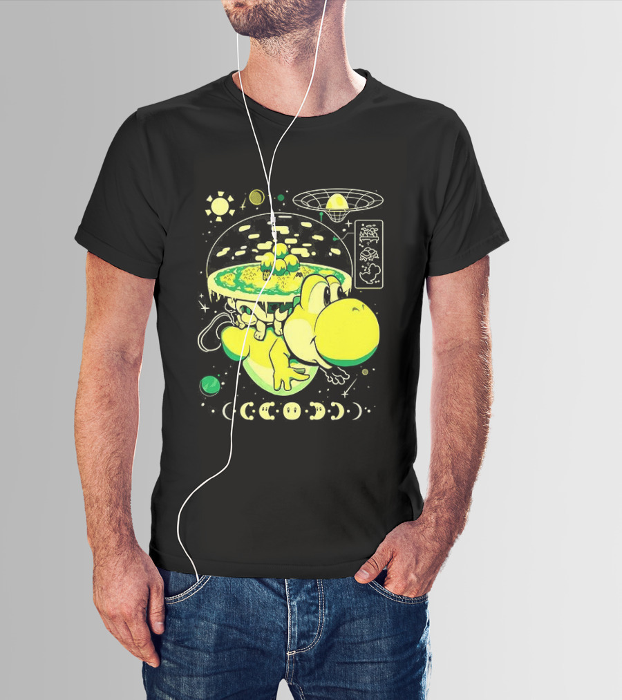 Yoshi Whole World Within His Shell Super Mario World Iconic Nintendo T-Shirt