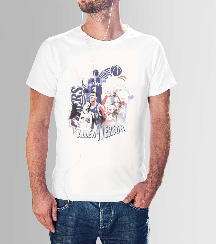 Allen Iverson Philadelphia 76ers Number 3 Basketball T-Shirt