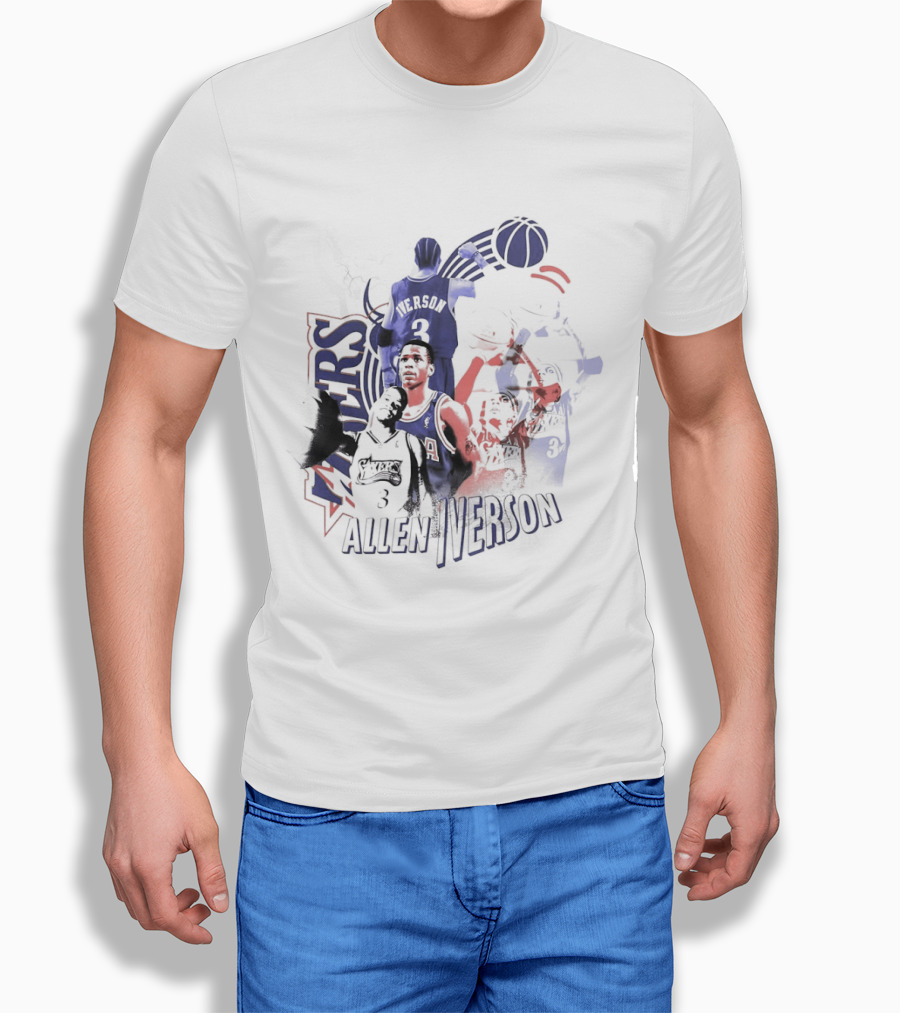 Allen Iverson Philadelphia 76ers Number 3 Basketball T-Shirt