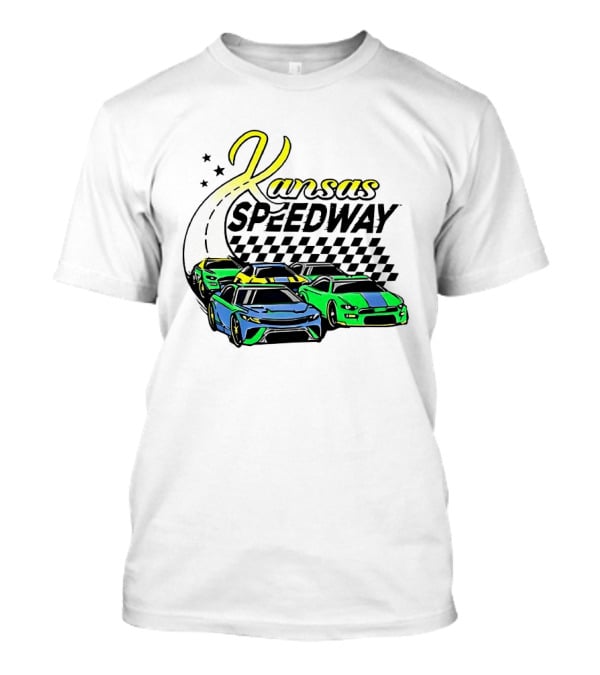 Kansas Speedway Racing Fast Cars And Checkered Flags T-Shirt