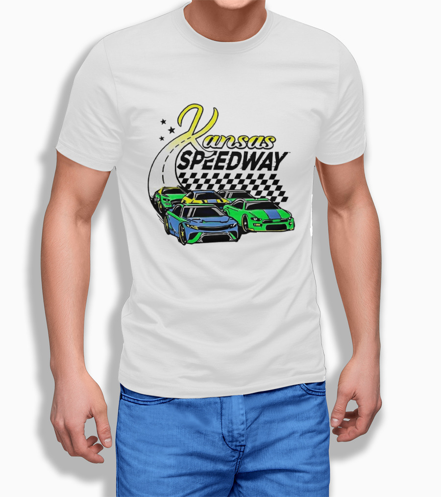 Kansas Speedway Racing Fast Cars And Checkered Flags T-Shirt