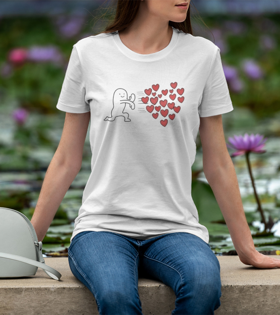 Sending Love Meme Heart Character Hugging Hearts Explosion T-Shirt