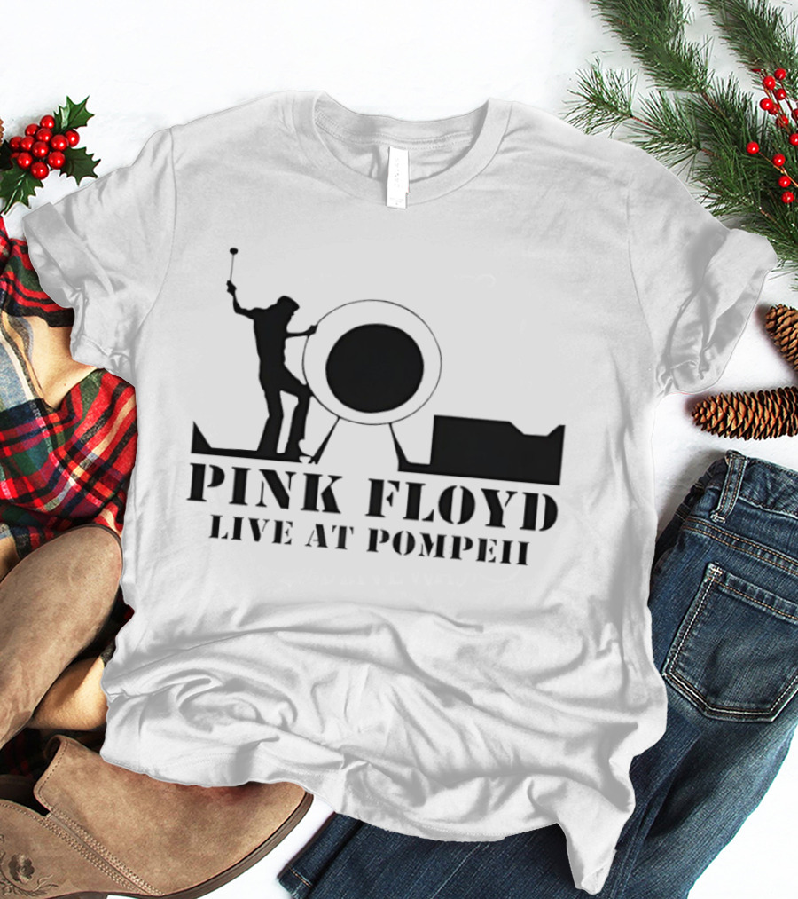 Pink Floyd Live At Pompeii Drummer Silhouette Concert T-Shirt