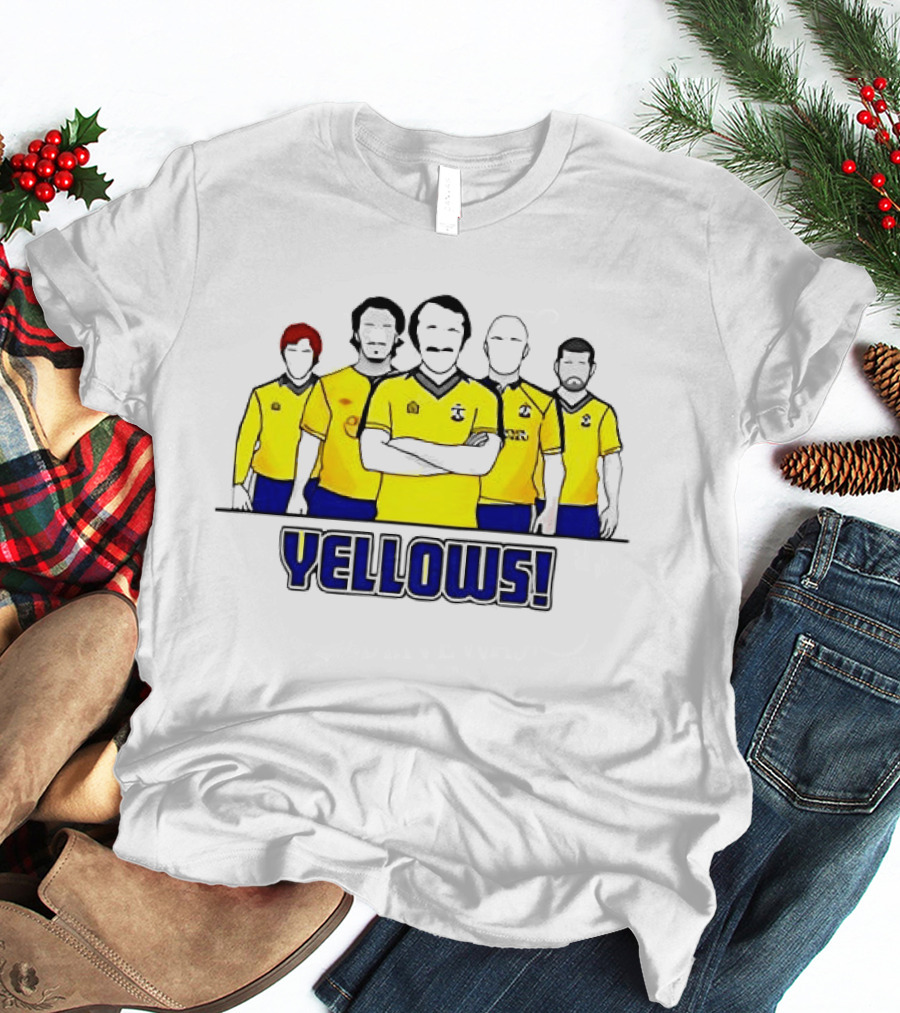 Saints FC Team Yellows Iconic Football Crew Players T-Shirt