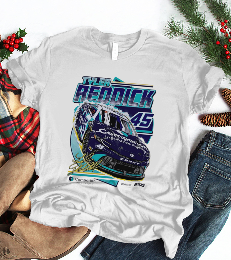 Tyler Reddick 45 Companion Insurance Agent 23XI Racing Toyota Camry T-Shirt