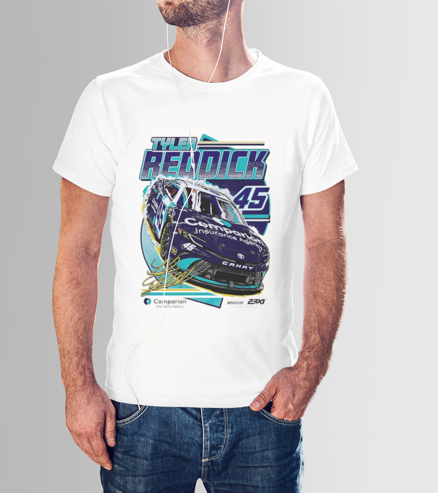 Tyler Reddick 45 Companion Insurance Agent 23XI Racing Toyota Camry T-Shirt