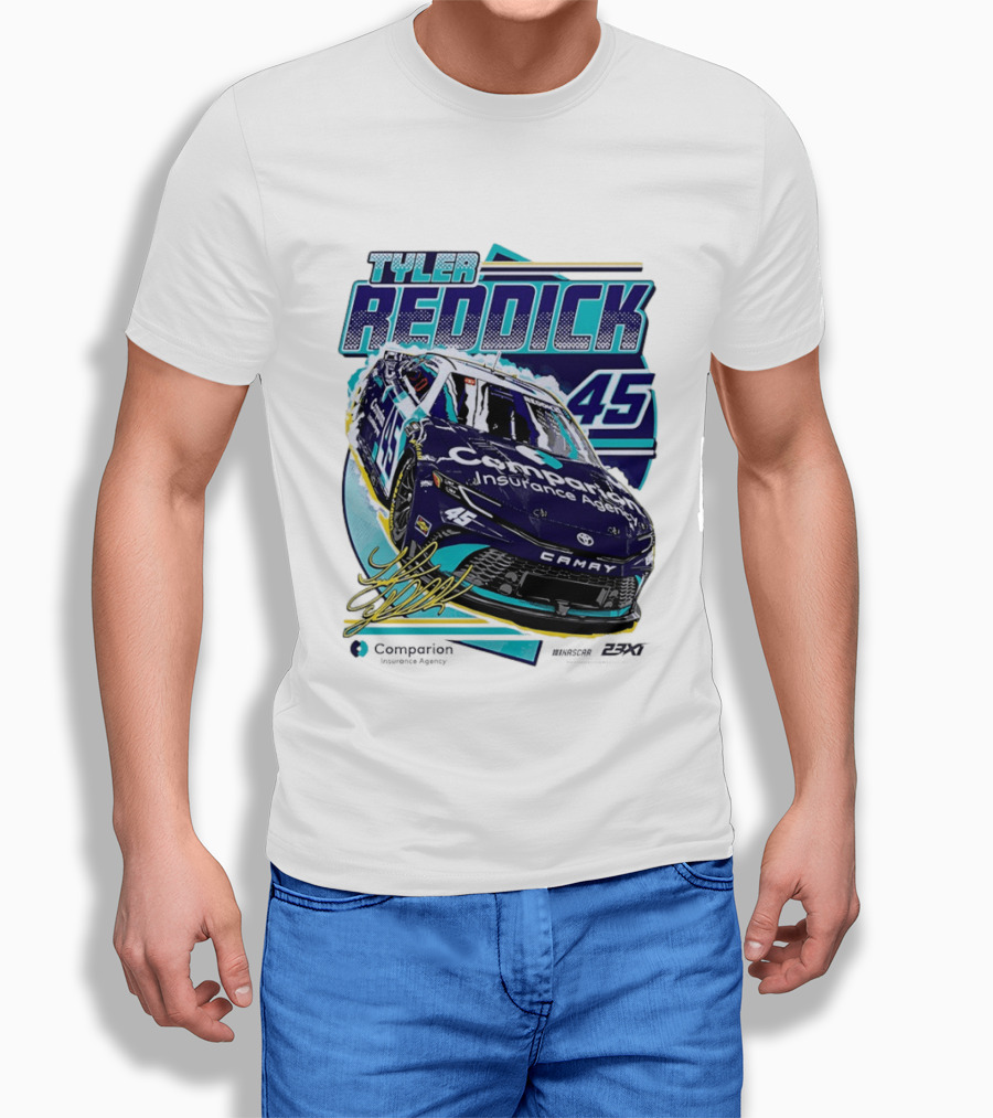 Tyler Reddick 45 Companion Insurance Agent 23XI Racing Toyota Camry T-Shirt